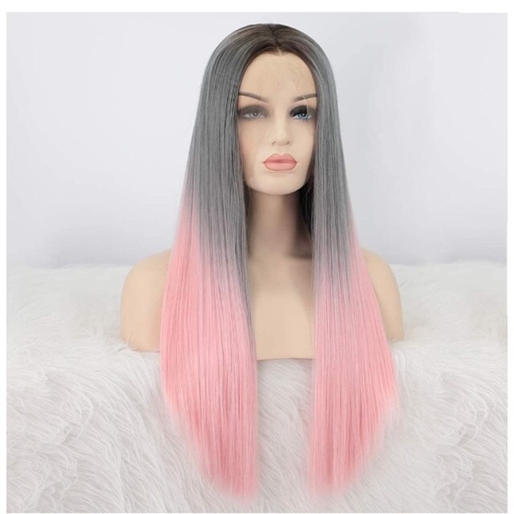 Barbie 3-Tones Color Grey Pink Wigs